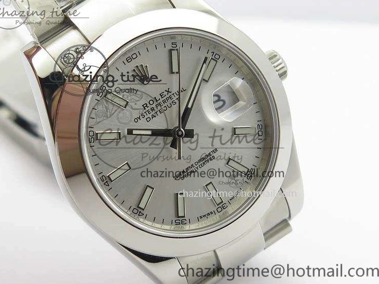 MiroTime 0416 HighQuality DateJust 41mm 126300 SS Noob 1:1 Best Edition Silver Dial Stick Markers On SS Bracelet A 3597